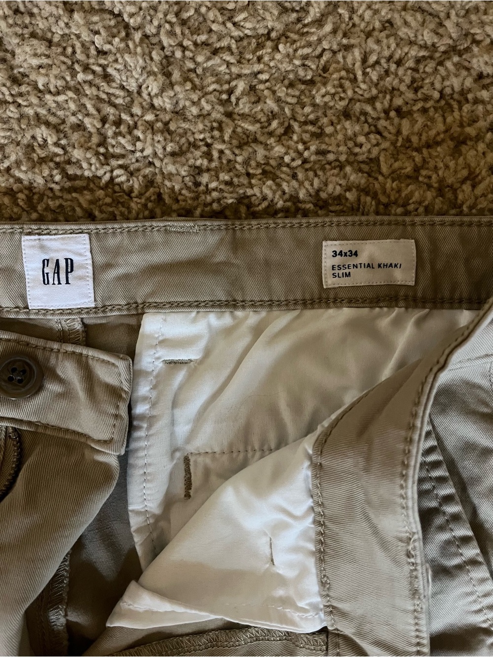GAP Essential Slim Khaki Pants - Beige/Tan 34 x 34